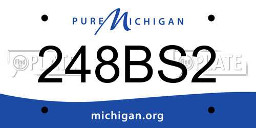 248BS2 Michigan License Plate