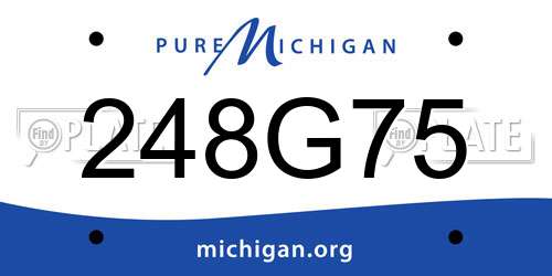 248G75 Michigan License Plate