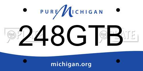 248GTB Michigan License Plate