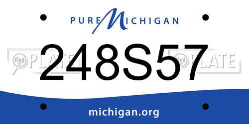 248S57 Michigan License Plate