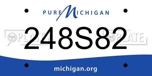 248S82 Michigan License Plate