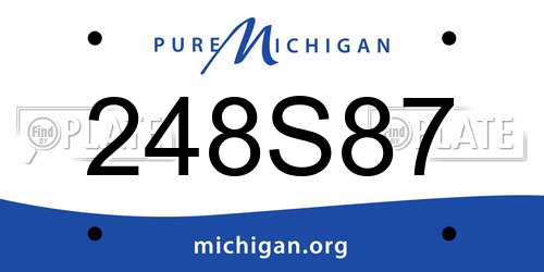 248S87 Michigan License Plate
