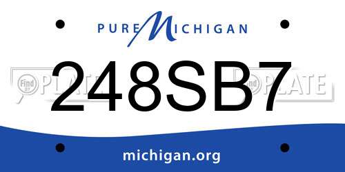 248SB7 Michigan License Plate