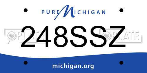 248SSZ Michigan License Plate