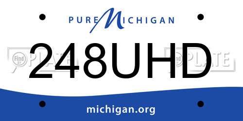 248UHD Michigan License Plate