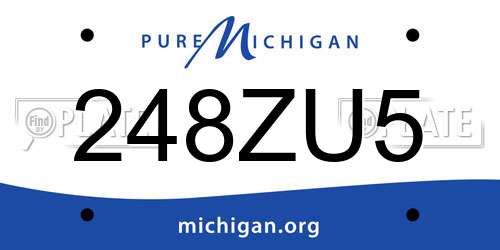 248ZU5 Michigan License Plate