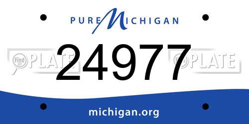 24977 Michigan License Plate