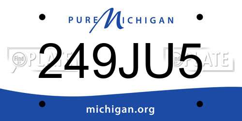 249JU5 Michigan License Plate