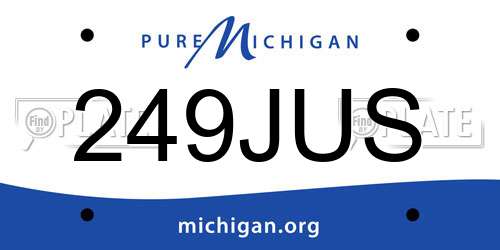 249JUS Michigan License Plate