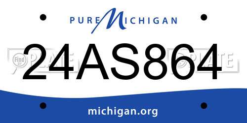 24AS864 Michigan License Plate