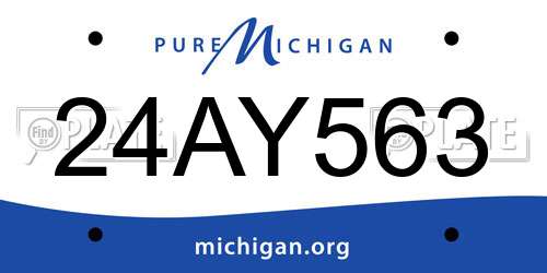 24AY563 Michigan License Plate