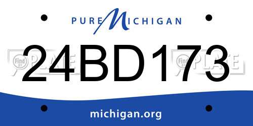 24BD173 Michigan License Plate