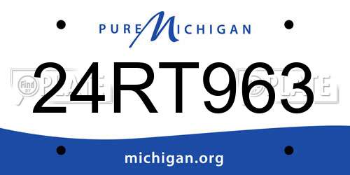 24RT963 Michigan License Plate