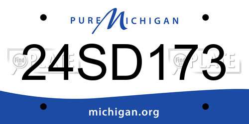 24SD173 Michigan License Plate