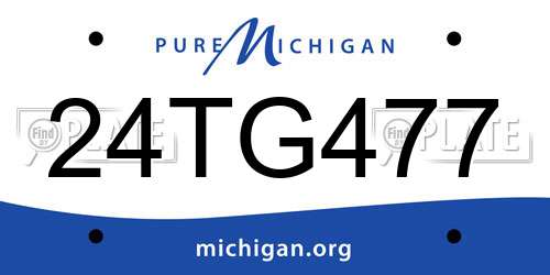 24TG477 Michigan License Plate