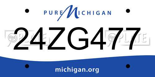 24ZG477 Michigan License Plate
