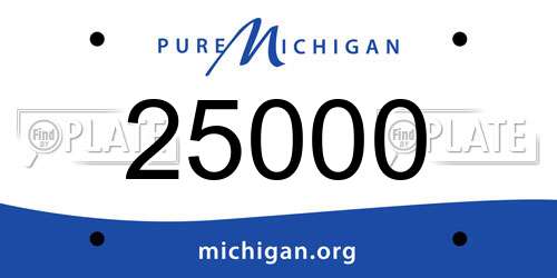 25000 Michigan License Plate