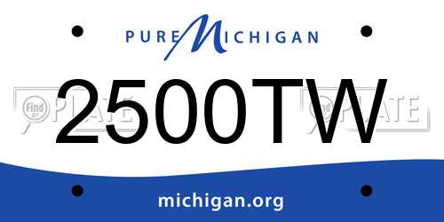 2500TW Michigan License Plate