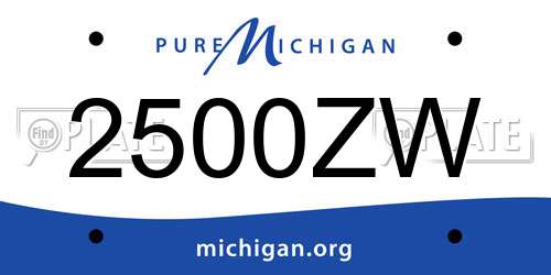 2500ZW Michigan License Plate
