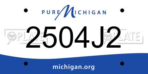 2504J2 Michigan License Plate