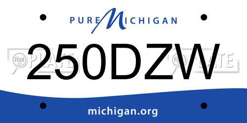 250DZW Michigan License Plate