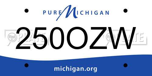 250OZW Michigan License Plate