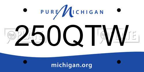 250QTW Michigan License Plate
