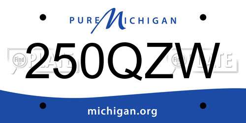 250QZW Michigan License Plate