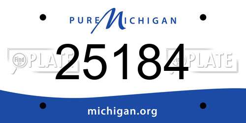25184 Michigan License Plate