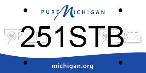 251STB Michigan License Plate