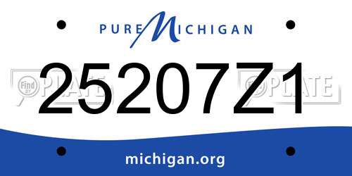 25207Z1 Michigan License Plate