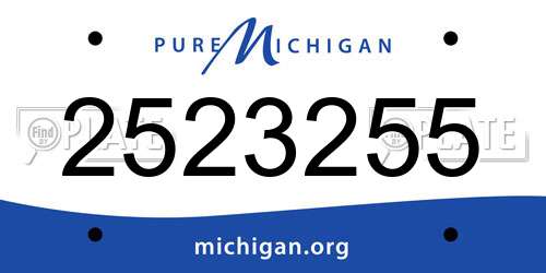 2523255 Michigan License Plate