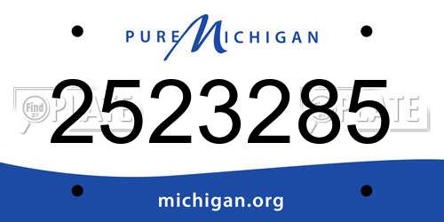 2523285 Michigan License Plate