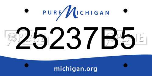 25237B5 Michigan License Plate