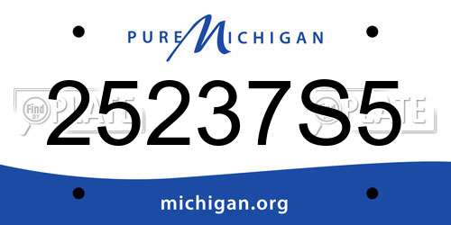 25237S5 Michigan License Plate