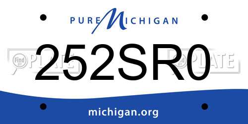 252SR0 Michigan License Plate