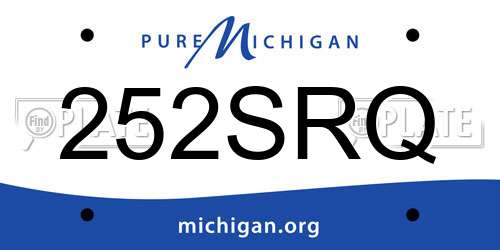 252SRQ Michigan License Plate