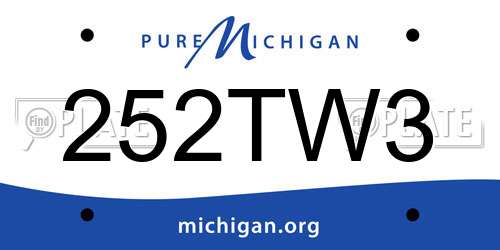 252TW3 Michigan License Plate