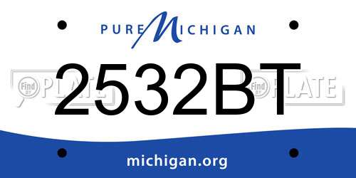 2532BT Michigan License Plate