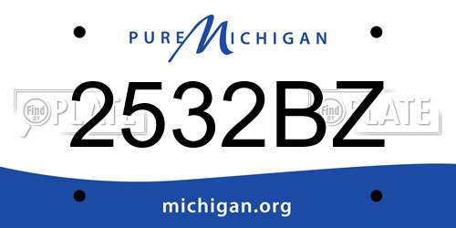 2532BZ Michigan License Plate