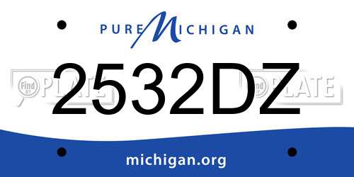 2532DZ Michigan License Plate