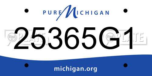 25365G1 Michigan License Plate
