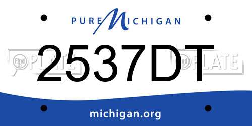 2537DT Michigan License Plate