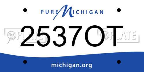 2537OT Michigan License Plate