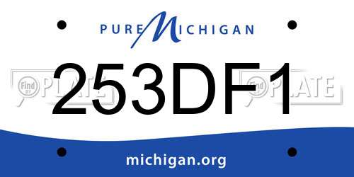 253DF1 Michigan License Plate