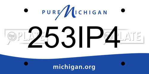 253IP4 Michigan License Plate