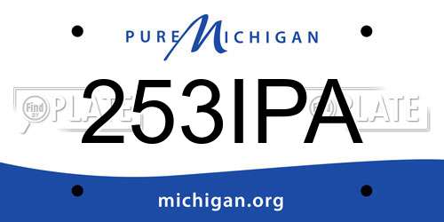 253IPA Michigan License Plate