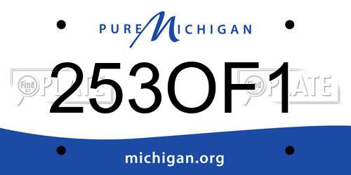 253OF1 Michigan License Plate