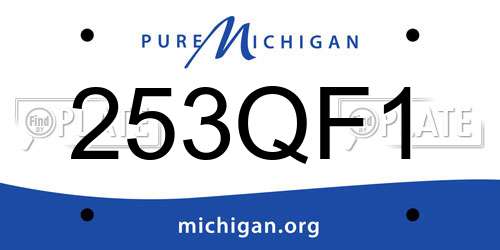 253QF1 Michigan License Plate