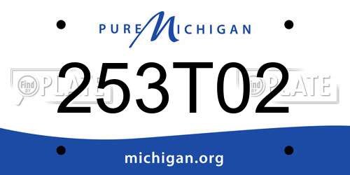 253T02 Michigan License Plate